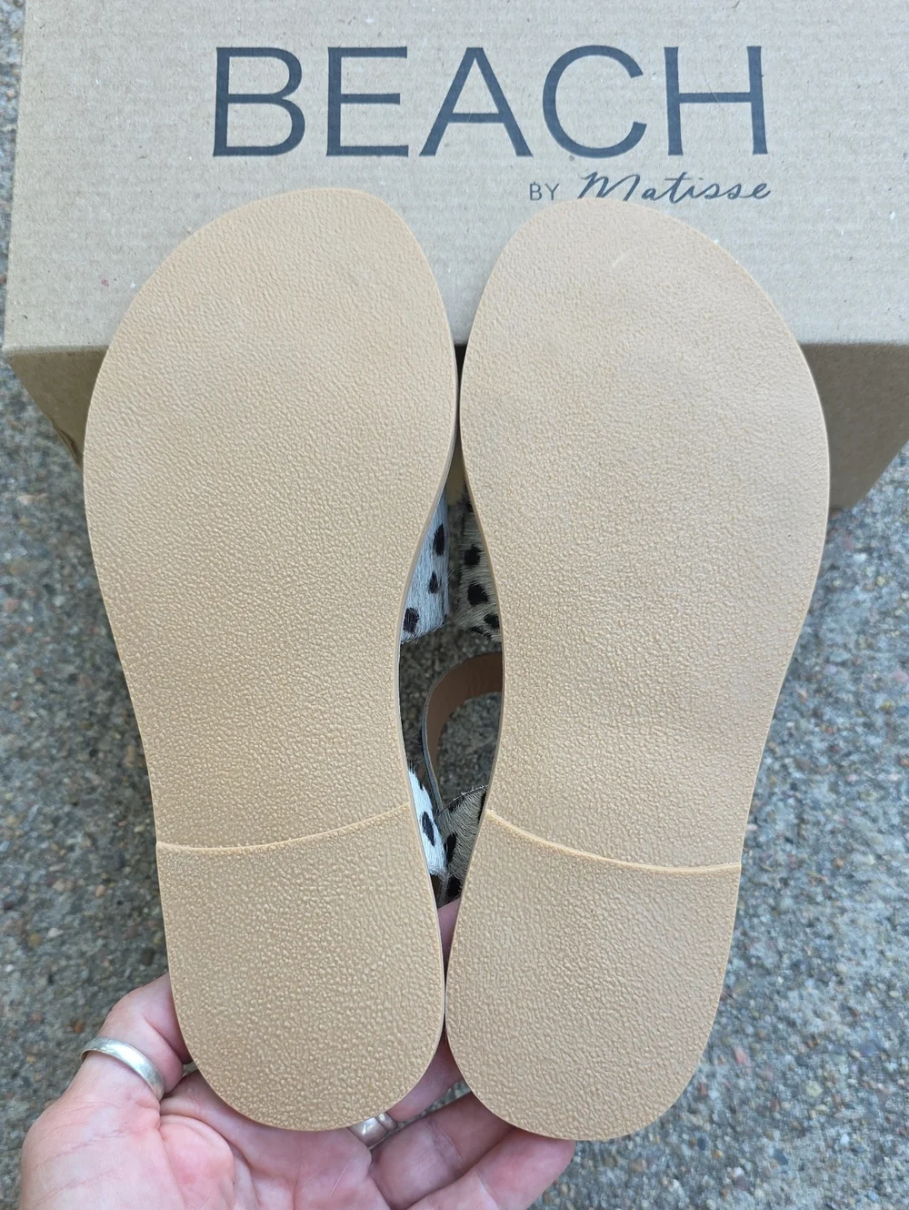 NWT Beach by Matisse Lil Cabana Cow Hair  Leather Spotted Leopard Print Sandals